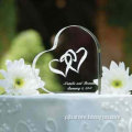 Heart shape crystal wedding gifts engraved wedding favors , Custom crystal wedding souvenir for guest